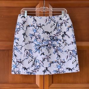 Loft Silver Floral Tapestry Skirt